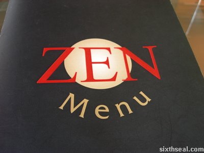 zen travillion menu